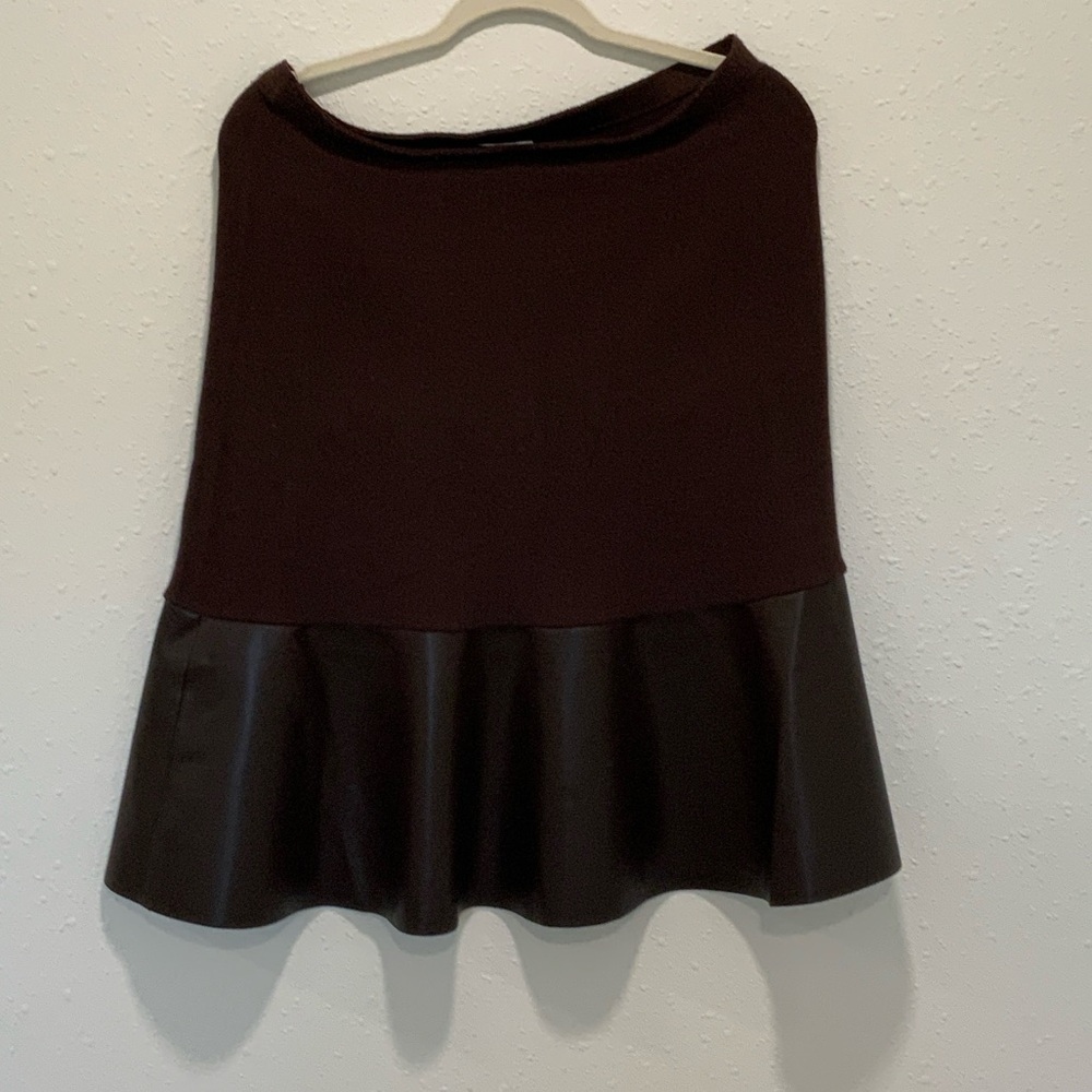 Sioni Dark Brown A-Line Skirt